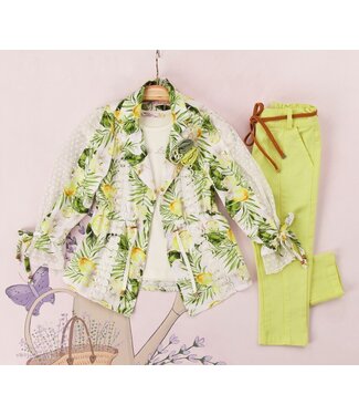 Lemon Jacket - T-Shirt & Pantalon & Riem - Geel