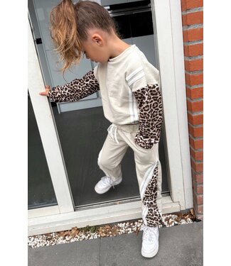 Leopard joggingset - Beige