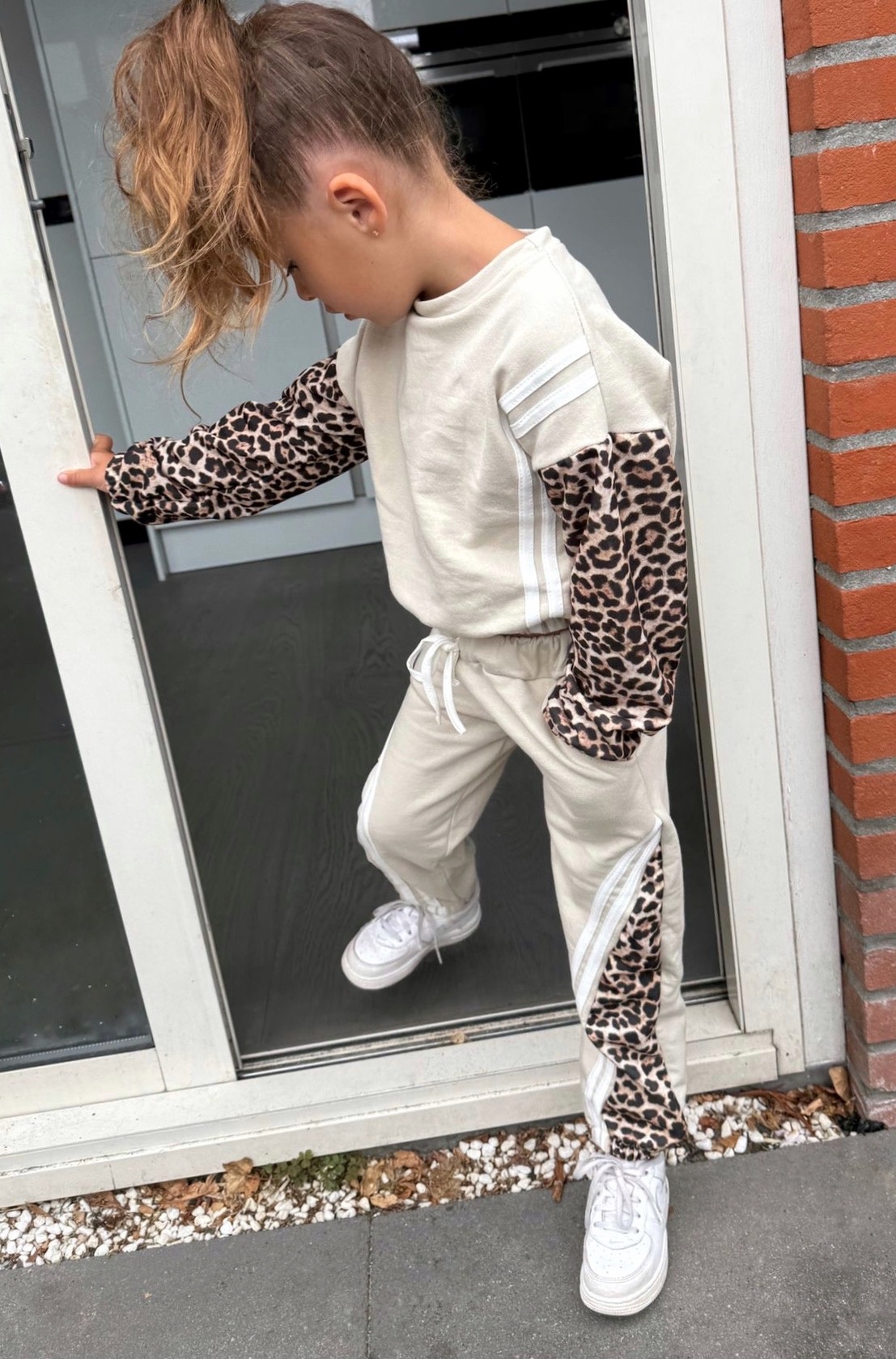 Leopard joggingset - Beige