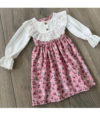 Sweet Flower Dress (Met kraag) - Zalm