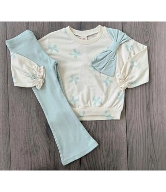 Big Bow Sweater & Legging Set - Mint