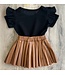 Draakjes en Boefjes Leatherlook Plisse Rok - Camel