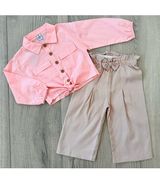 Blouse & Flared Broek - Roze