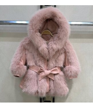 Furry & Leatherlook winterjas - Roze