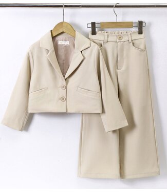 Blazer Flared Set - Beige