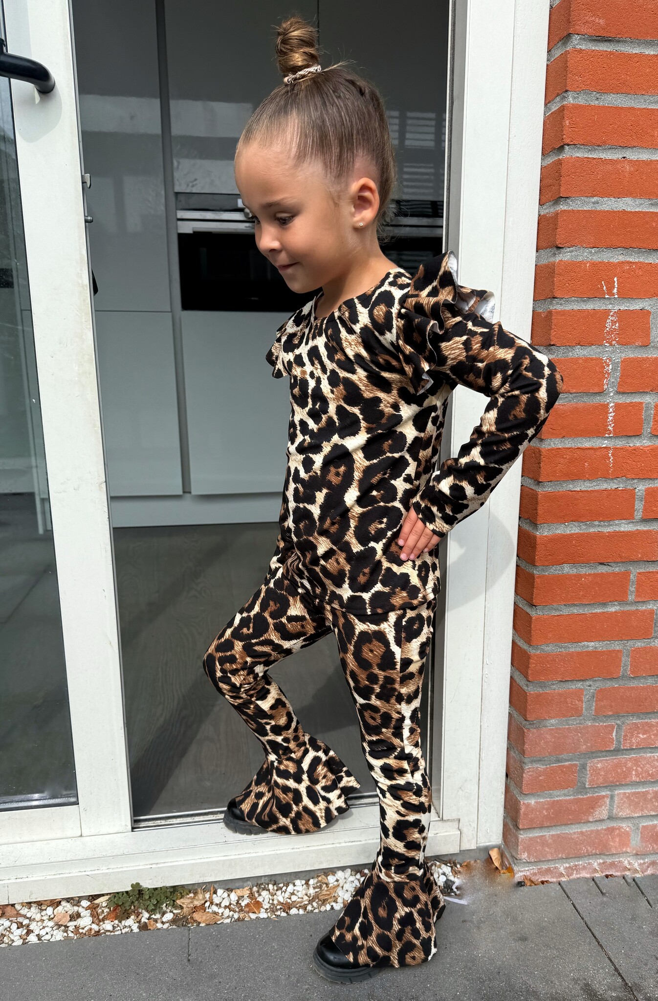 Ruffle Longsleeve - Leopard