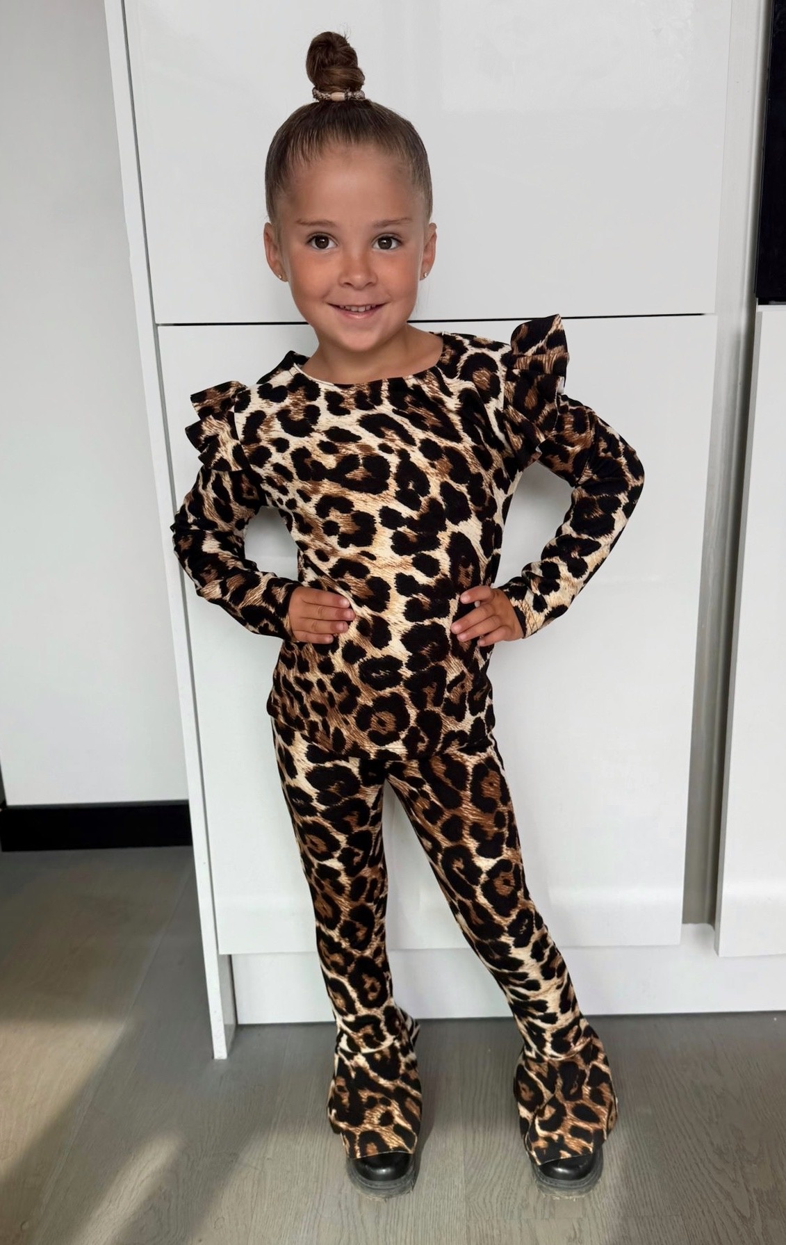 Ruffle Flared Broek - Leopard