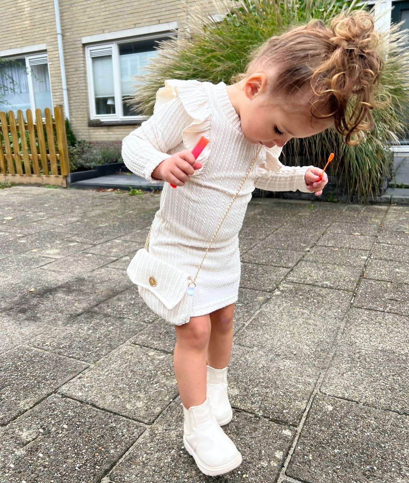 Bagged Ruffle Dress - Beige