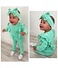 Draakjes en Boefjes Velvet ruffle set met haarband - Mint