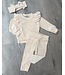 Draakjes en Boefjes Velvet ruffle set met haarband - Beige