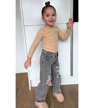 Distressed Jeans - Dk. Grijs