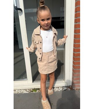 Draakjes en Boefjes Corduroy Set (Jasje & Rokje) - Beige
