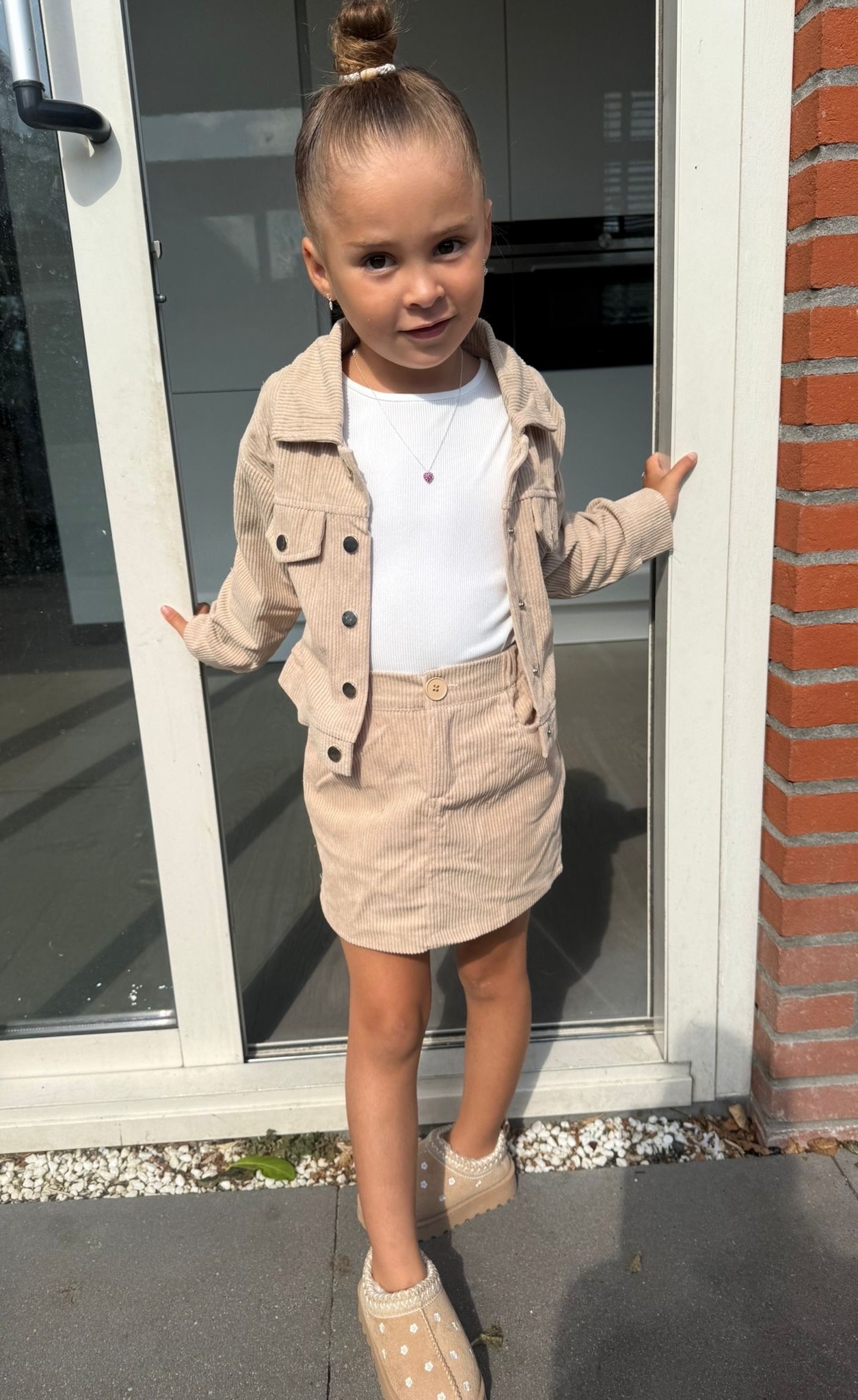 Corduroy Set (Jasje & Rokje) - Beige