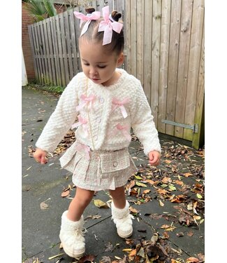 Cutest bow skirt set (4-delig) - Roze