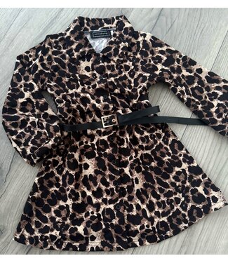Lange Leopard jurk (Mét riem)