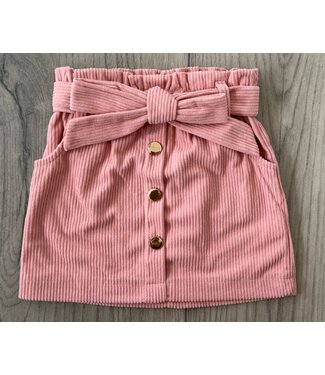 Draakjes en Boefjes Korte Corduroy Button Skirt - Roze