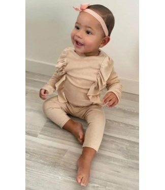 Draakjes en Boefjes Sweet Ruffle Set - Beige