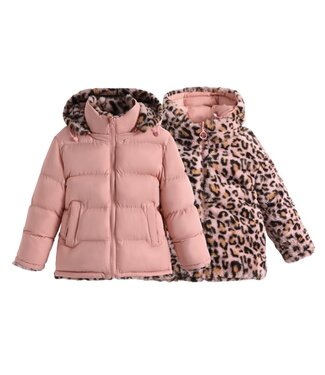Reversible Winterjas - Leopard/Roze