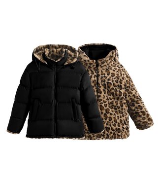 Reversible Winterjas - Leopard/Zwart