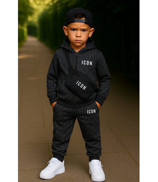 Icon Joggingset met tasje - Zwart