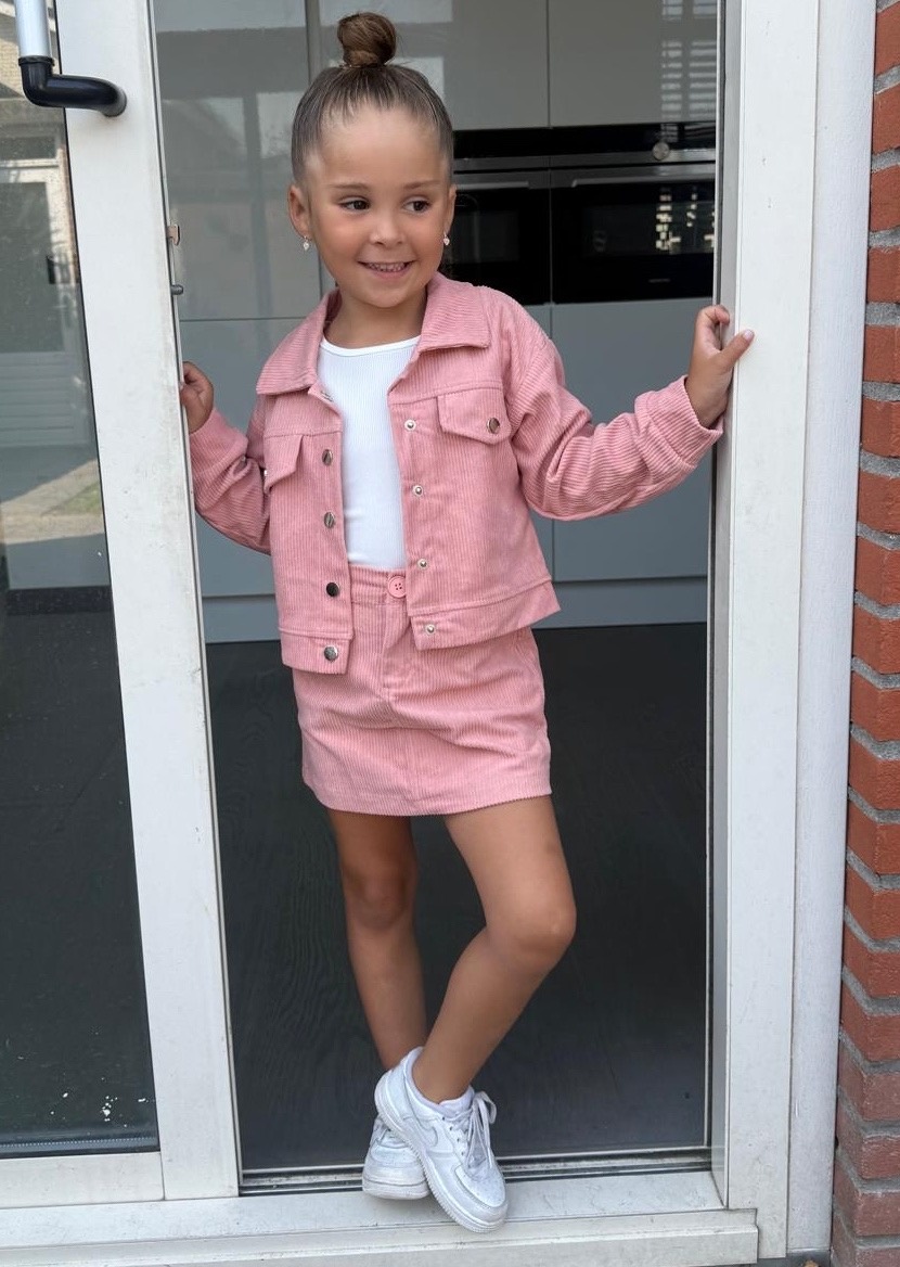 Corduroy Set (Jasje & Rokje) - Coral