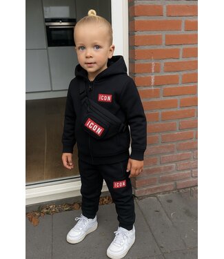 Icon Joggingset met tasje - Zwart