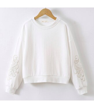 Flower Sweater - Wit