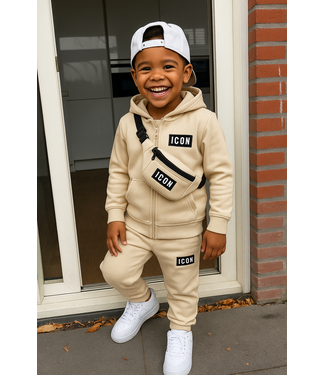 Icon Joggingset (met tasje) - Beige