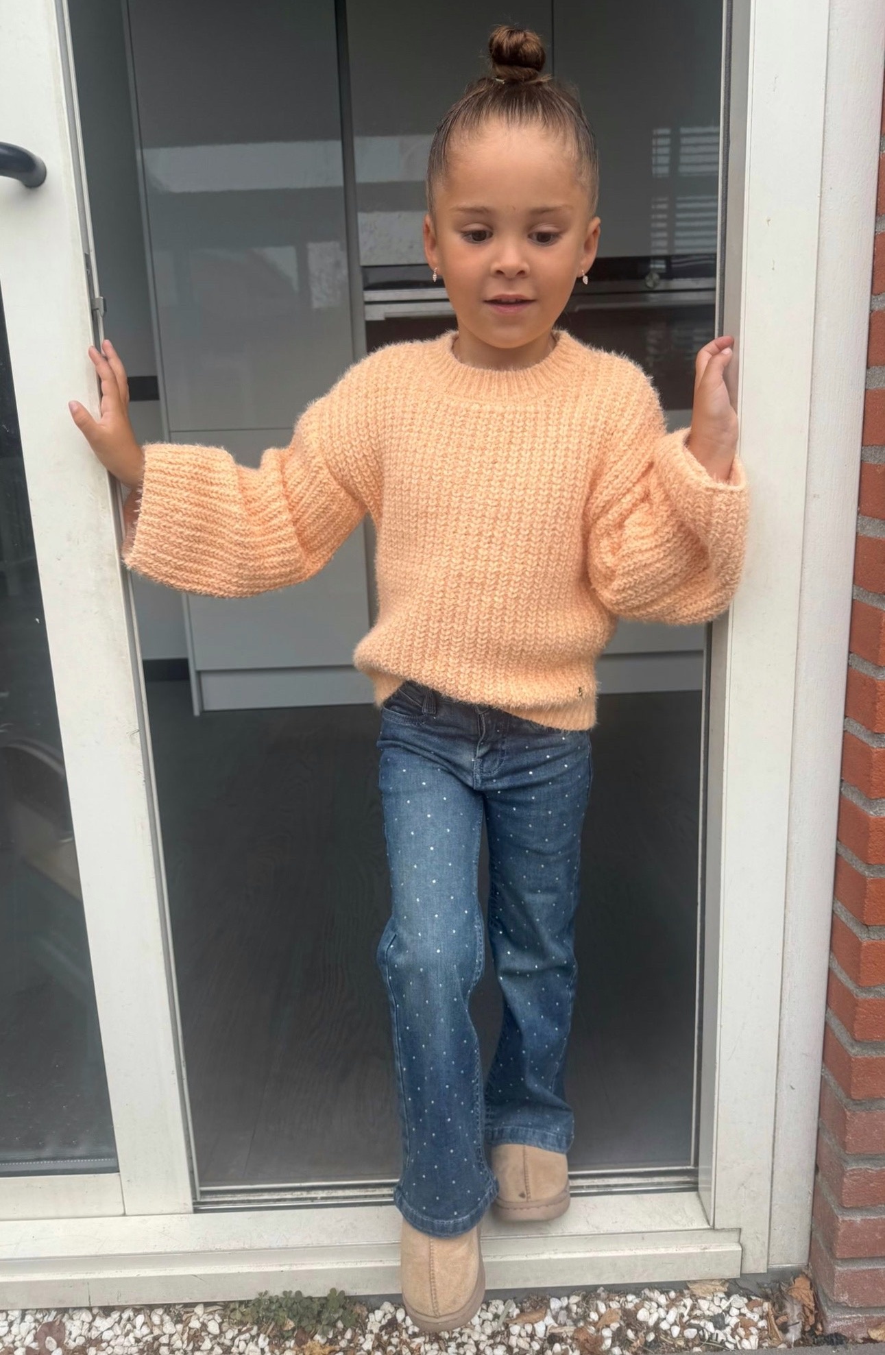 Sweater Dropped Shoulder - Peach