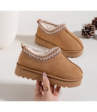Furry sliders - Camel