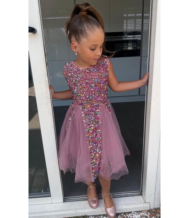 Jurk Kind Roze Glitter Jurkje Disco Jurk Roze Glitter Jurk Kind
