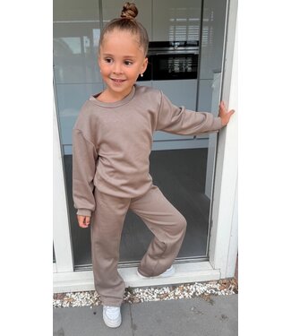 Flared Jogging Set - Taupe