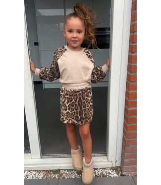 Leopard Paillet Set - Beige