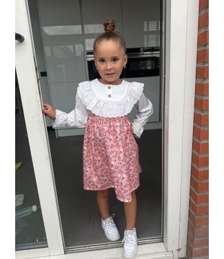Sweet Flower Dress (Met kraag) - Oud Roze