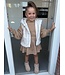 Fluffy Gilet & Skirt Set - Beige