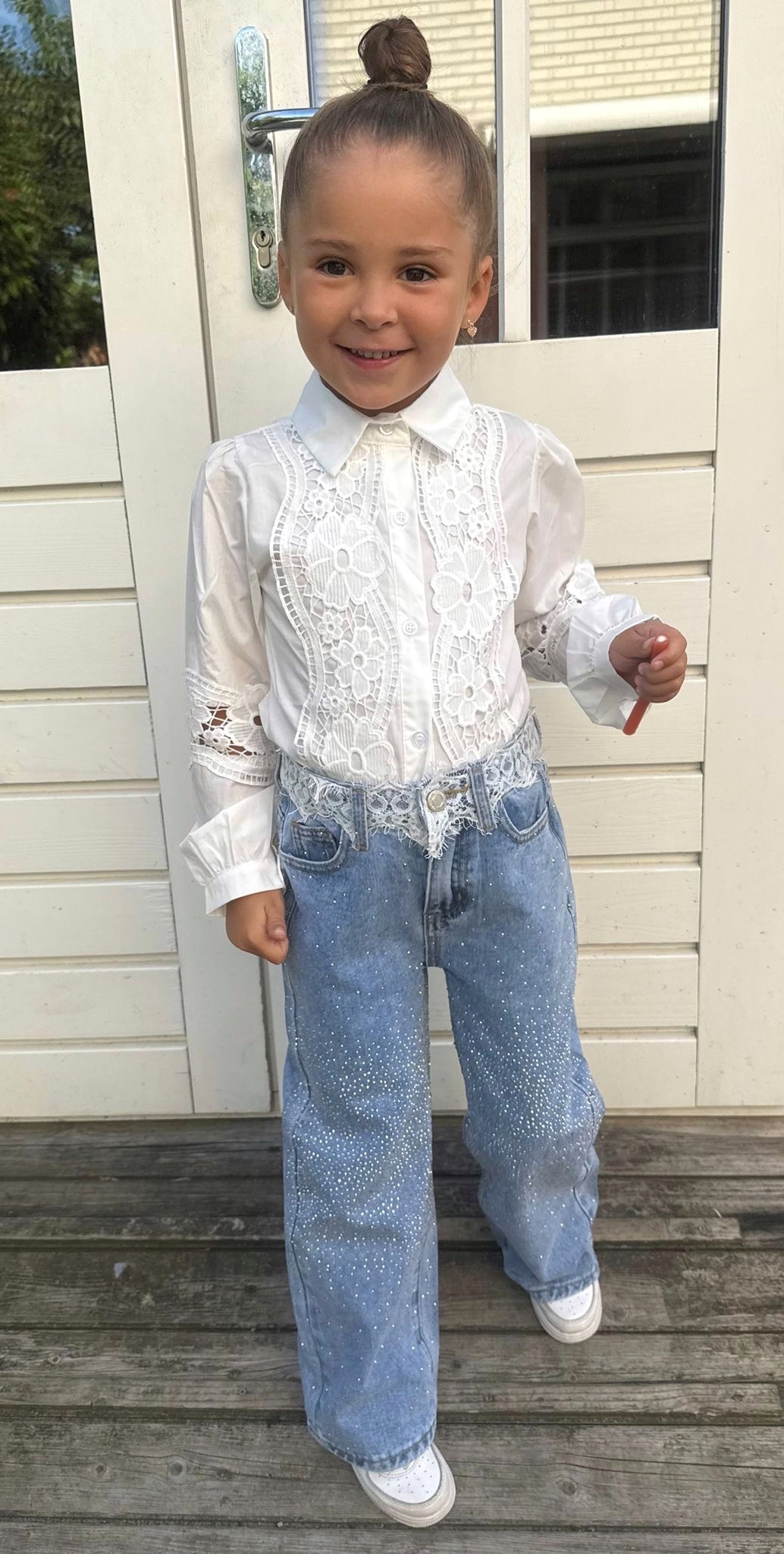 Denim Wide Leg Jeans - Sparkle