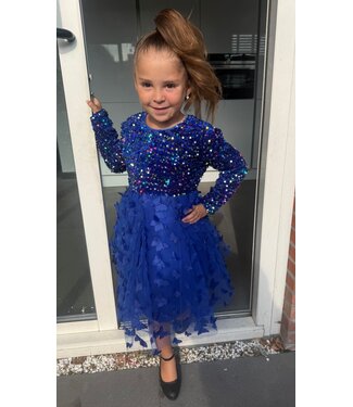 Glitter Vlinder Jurkje - Blauw