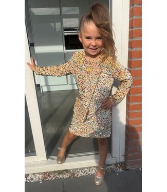 Glitter Jurkje met tasje - Goud  (Verzenddatum 10 nov)
