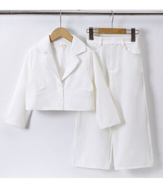 Blazer Flared Set - Wit