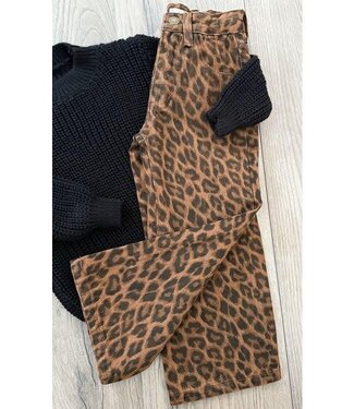 Denim Jeans  - Leopard Bruin
