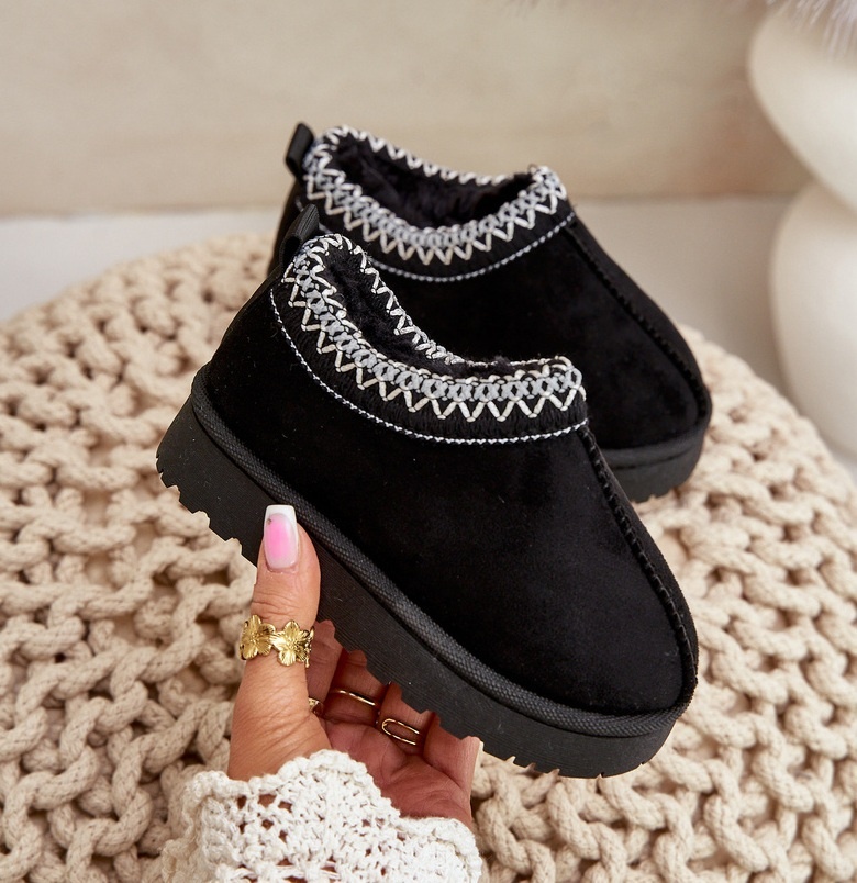 Furry sliders - Zwart