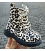 Gevoerde enkellaars met rits - Leopard Beige