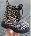 Gevoerde enkellaars met rits - Leopard Zwart