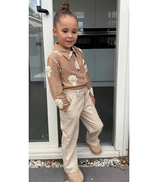 Leatherlook pantalon - Beige