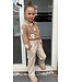 Leatherlook pantalon - Beige