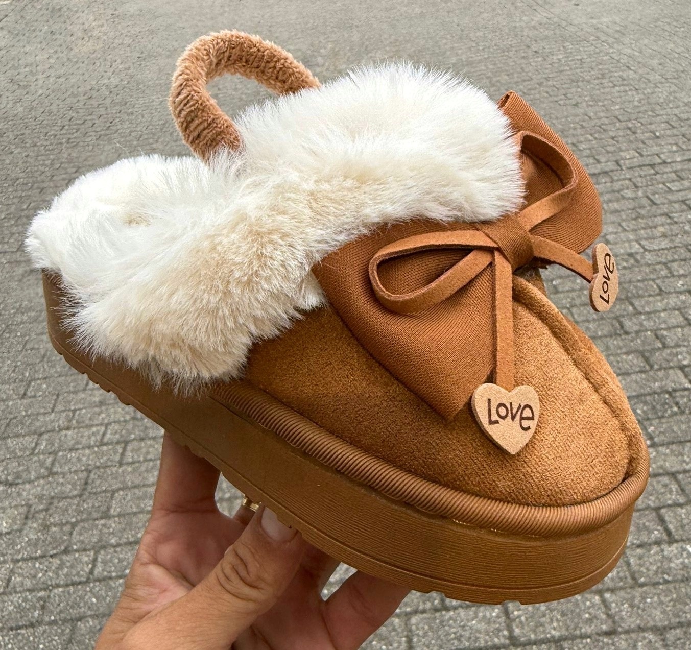 Furry Soft Sliders - Camel