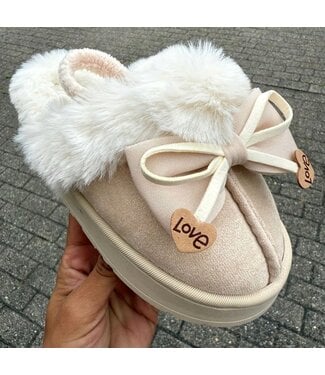 Furry Soft Sliders - Beige