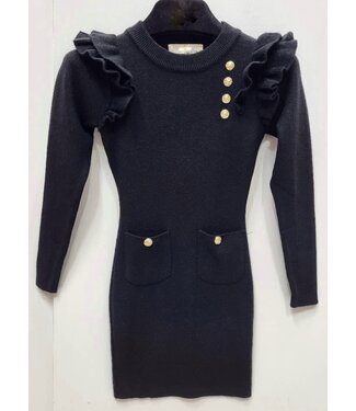 Some ruches dress - Zwart