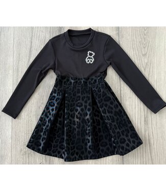 Leopard & Bear Dress  -  Zwart/Zwart