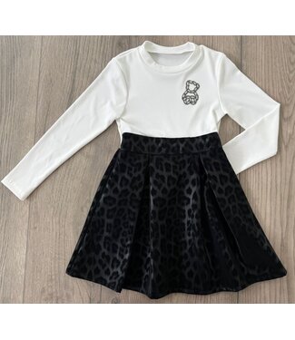 Leopard & Bear Dress  -  Zwart/Wit